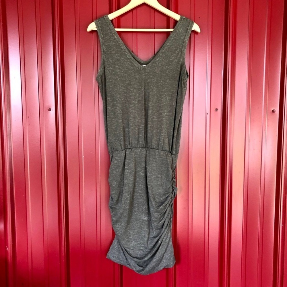 Sundry Dress Sleeveless Pullover Tank Top Ruched Sz 1 - S V Neck Stretch Casual